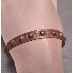 Vintage Bell Trading Post Copper Cuff Bracelet Punched Design